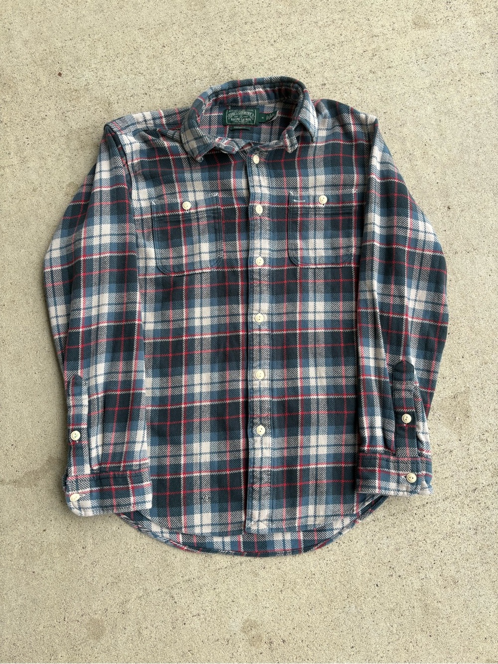 Vintage 90s Polo Country Ralph Lauren Heavy Flannel Workshirt Plaid Size M